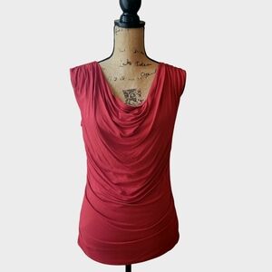 Maurices Ruched Red Tank Top Size Medium